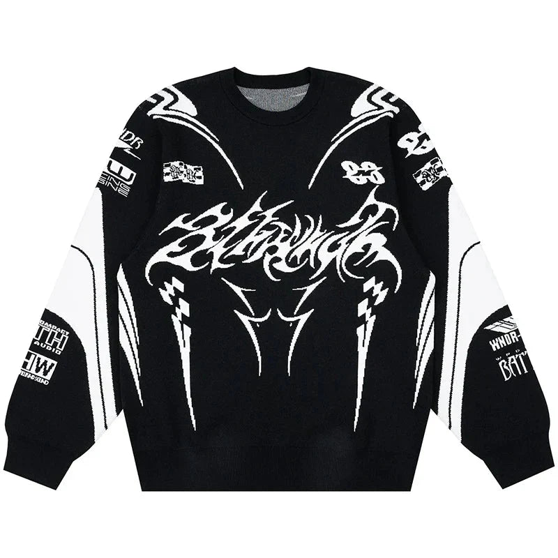 Moto Gothic Knitted Sweatshirt