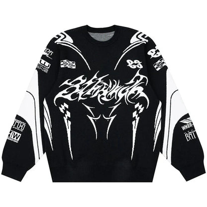 Moto Gothic Knitted Sweatshirt