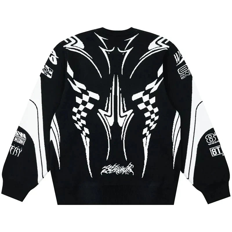 Moto Gothic Knitted Sweatshirt